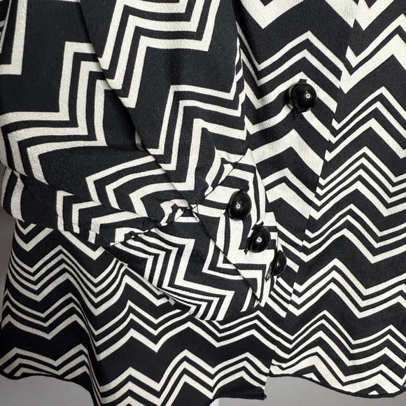 Missoni For Target Women's‎ Black & White Chevron Long Sleeve Blouse -cp - Picture 5 of 10